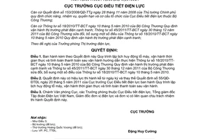 Quyết định 23/QĐ-ĐTĐL Quy trình lập lịch huy động tổ máy, vận hành