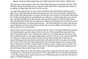 Chỉ thị 13/CT-UBND năm 2012 vi phạm về hoạt động khoáng sản