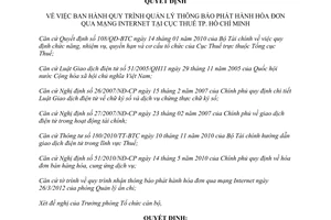 Quyết định 936/QĐ-CT Quy trình quản lý thông báo phát hành hóa đơn