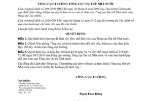 Quyết định 248/QĐ-TCD Quy chế làm việc Tổng cục Dự trữ Nhà nước