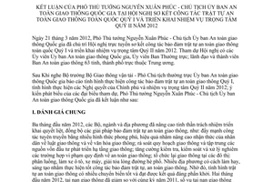 Thông báo 120/TB-VPCP kết luận của Phó Thủ tướng Nguyễn Xuân Phúc - Chủ tịch Ủy