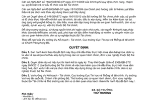 Quyết định 787/QĐ-BTC Quy chế đấu thầu thực hiện mua sắm hàng hoá dịch vụ tư