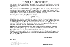 Quyết định 20/QĐ-ĐTĐL Quy trình phân loại tổ máy và tính giá trần