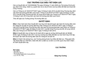 Quyết định 17/QĐ-ĐTĐL  Quy trình lập kế hoạch vận hành thị trường điện nămận hàn