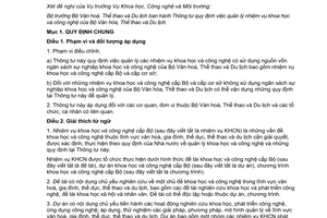 Thông tư 03/2012/TT-BVHTTDL quản lý nhiệm vụ khoa học và công nghệ