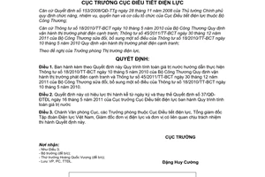 Quyết định 18/QĐ-ĐTĐL Quy trình tính toán giá trị nước