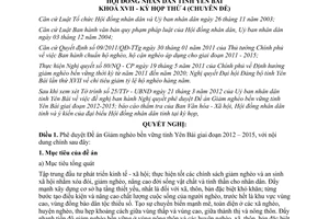 Nghị quyết 04/2012/NQ-HĐND Đề án Giảm nghèo bền vững