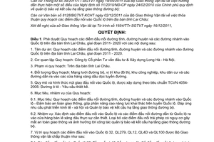 Quyết định 324/QĐ-UBND quy hoạch đấu nối đường tỉnh huyện đường nhánh Quốc lộ Lai Châu 2012