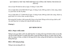 Thông tư liên tịch 03/2012/TTLT-BTP-BCA bảo vệ cưỡng chế trong thi hành án