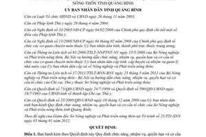 Quyết định 06/2012/QĐ-UBND chức năng nhiệm vụ Chi cục Thú y Quảng Bình