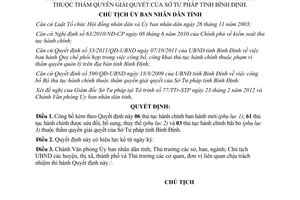 Quyết định 365/QĐ-CTUBND 2012 thủ tục hành chính Sở Tư pháp tỉnh Bình Định