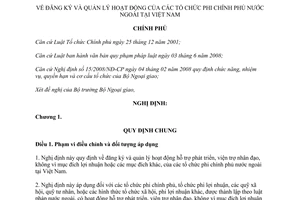 Nghị định 12/2012/NĐ-CP đăng ký và quản lý hoạt động tổ chức phi chính phủ