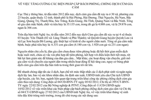 Chỉ thị 05/CT-UBND năm 2012 tăng cường phòng chống dịch Cúm gia cầm Nghệ An