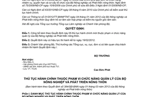 Quyết định 384/QĐ-BNN-TCLN năm 2012 công bố thủ tục hành chính thuộc phạm vi