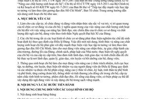 Hướng dẫn 09-HD/BTCTW sinh hoạt chi bộ