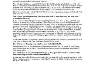 Thông tư 36/2012/TT-BTC hướng dẫn thuế nhập khẩu