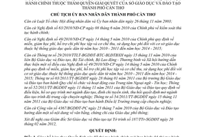 Quyết định 503/QĐ-UBND công bố thủ tục hành chính của Sở GD-ĐT Cần Thơ