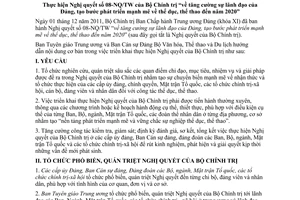 Hướng dẫn 40-HD/BTGTW-BCSĐBVHTTDL năm 2012 lãnh đạo phát triển mạnh mẽ thể dục thể thao