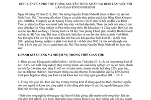 Thông báo 75/TB-VPCP kết luận Phó Thủ tướng Nguyễn Thiện Nhân