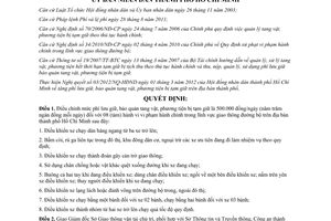 Quyết định 08/2012/QĐ-UBND tăng mức phí lưu giữ, bảo quản tang vật, phương tiiện