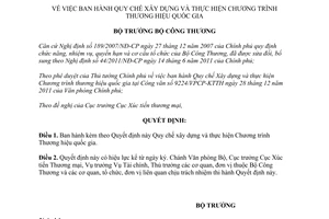 Quyết định 984/QĐ-BCT  Quy chế xây dựng và thực hiện Chương trình Thưng hiệu