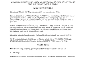 Quyết định 83/QĐ-UBND chức năng nhiệm vụ quyền hạn tổ chức Sở Giáo dục Đào tạo Gia Lai