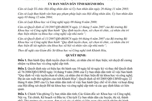 Quyết định 10/2012/QĐ-UBND tổ chức cá nhân xét duyệt đề cương khoa học công nghệ Khánh Hòa