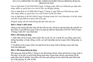 Thông tư liên tịch 20/2012/TTLT-BQP-BTC hướng dẫn Nghị định 88/2011/NĐ-CP