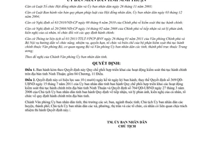 Quyết định 12/2012/QĐ-UBND Quy chế phối hợp triển khai hoạt động kiểm soát thủ