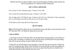 Quyết định 280/QĐ-TTg phê duyệt Đề án phát triển vận tải hành khách công cộng