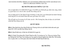 Quyết định 490/QĐ-BGTVT  Chương trình cải cách hành chính nhà nước