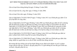 Thông tư 06/2012/TT-BGTVT trách nhiệm và xử lý vi phạm trong công tác đào tạo
