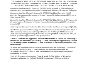 Circular No. 05/2012/TT-BKHCN mending and supplementing article