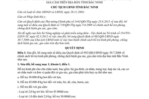 Quyết định 292/QĐ-UBND 2012 sửa đổi 992/QĐ-UBND hỗ trợ phòng chống dịch bệnh gia súc gia cầm Bắc Ninh