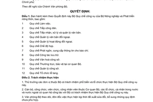 Quyết định 484/QĐ-BNN-VP năm 2012  bộ Quy chế công vụ của Bộ Nông nghiệp