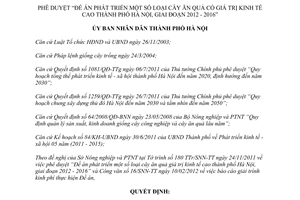 Quyết định 1127/QĐ-UBND Đề án phát triển cây ăn quả có giá trị