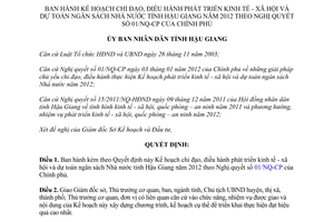 Quyết định 554/QĐ-UBND phát triển kinh tế xã hội dự toán ngân sách Hậu Giang 2012 theo 01/NQ-CP