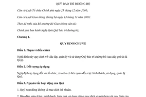 Nghị định 18/2012/NĐ-CP Quỹ bảo trợ đường bộ