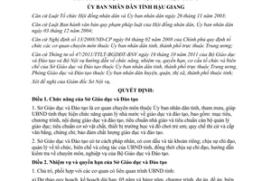 Quyết định 13/2012/QĐ-UBND chức năng nhiệm vụ quyền hạn cơ cấu Sở GDĐT Hậu Giang