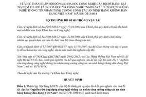 Quyết định 526/QĐ-BGTVT thành lập Hội đồng Khoa học công nghệ cấp Bộ