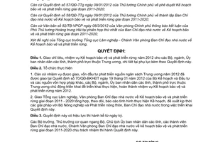 Quyết định 500/QĐ-BNN-TCLN năm 2012 Kế hoạch bảo vệ và phát triển rừng