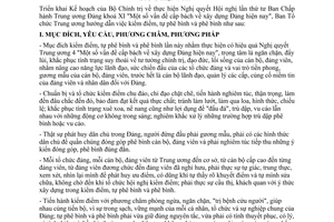 Hướng dẫn 11/HD-BTCTW kiểm điểm tự phê bình phê bình theo Kế hoạch thực hiện