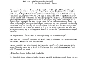 Công văn 1845/UBND-ĐTMT xử lý hồ sơ khi trình Ủy ban nhân dân thành phố