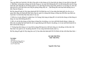 Công văn 637/BXD-QLN sử dụng căn hộ chung cư