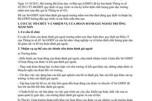 Công văn 2439/BGDĐT-KTKĐCLGD hướng dẫn đánh giá ngoài trường mầm non