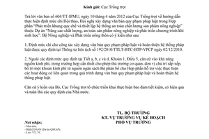 Công văn 2002/BNN-TC hướng dẫn thực hiện định mức chi xây dựng văn bản quy phạm