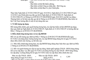 Công văn 1620/BHXH-CSXH điều chỉnh lương hưu trợ cấp bảo hiểm