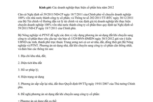 Công văn 2027/BNN-ĐMDN lập phương án sử dụng nhà, đất