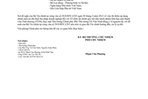 Công văn 2151/VPCP-KTTH áp dụng chính sách ưu đãi thuế thu nhập doanh nghiệp