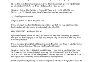 Công văn 4355/BTC-TCT đồng tiền ghi trên hóa đơn giá trị gia tăng